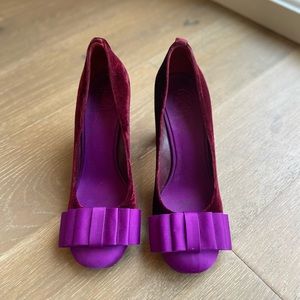 Tory Burch Cicely velvet satin bow heels